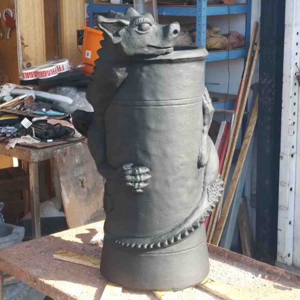anthracite dragon chimney pot